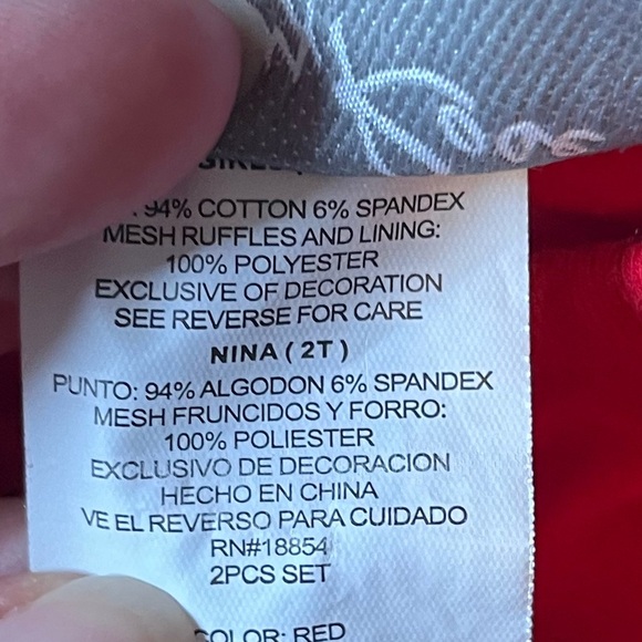 Christmas Dresses, matching set (sz 8 & 2T), large fluffy tulle skirts red green - Picture 5 of 5